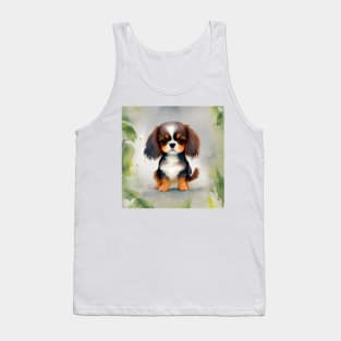 Cute Cavalier King Charles Spaniel Dog Puppy Art 3 Tank Top